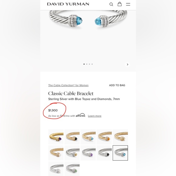 David Yurman Cable Classics 7mm Bracelet w/ Green Onyx & Diamonds. NWT + Bag/Box - Picture 4 of 12